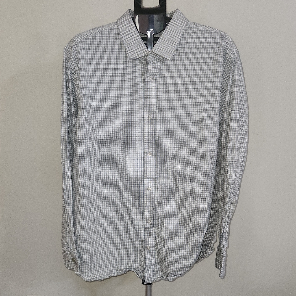 Banana Republic Men's Blue And Green Plaid Shirt. XXL.